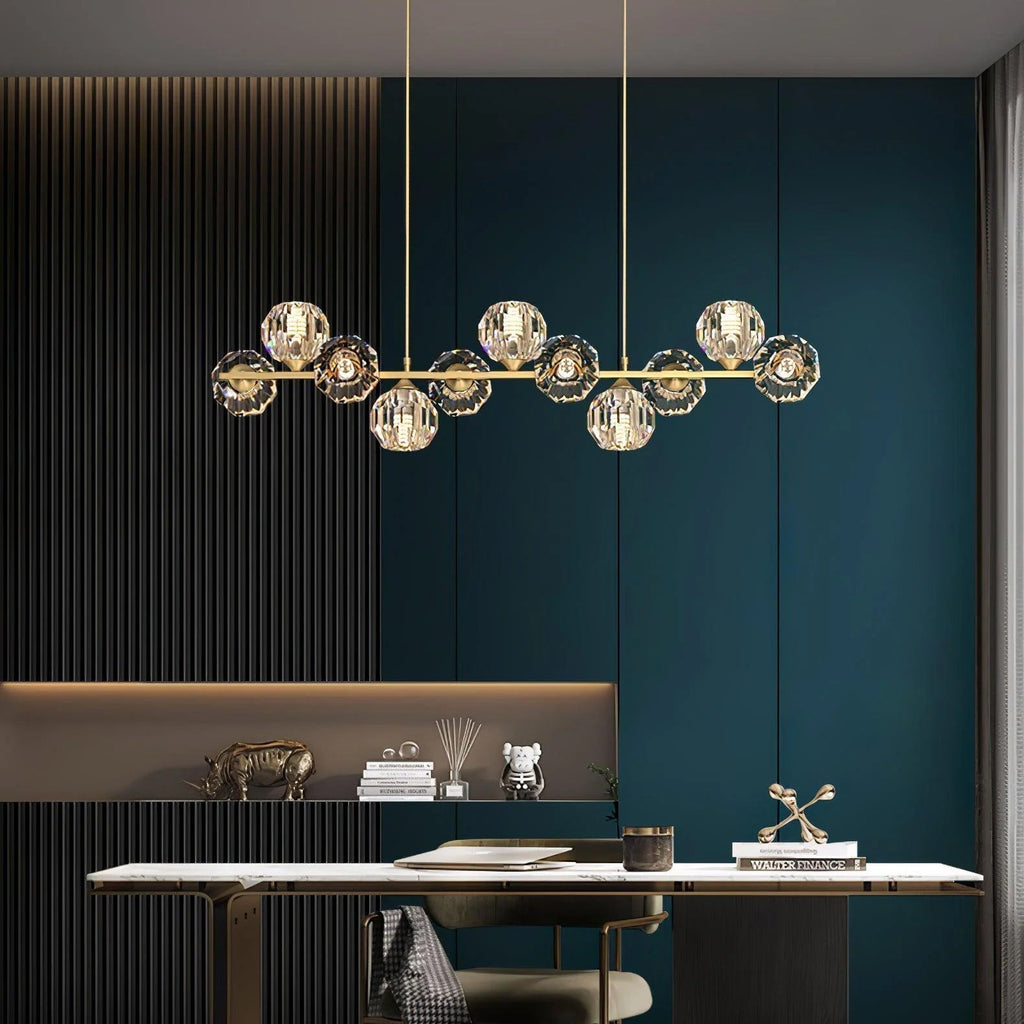 Vavynor Lustre Luxueux Boule Laiton Cristal Verre - Neutralighting