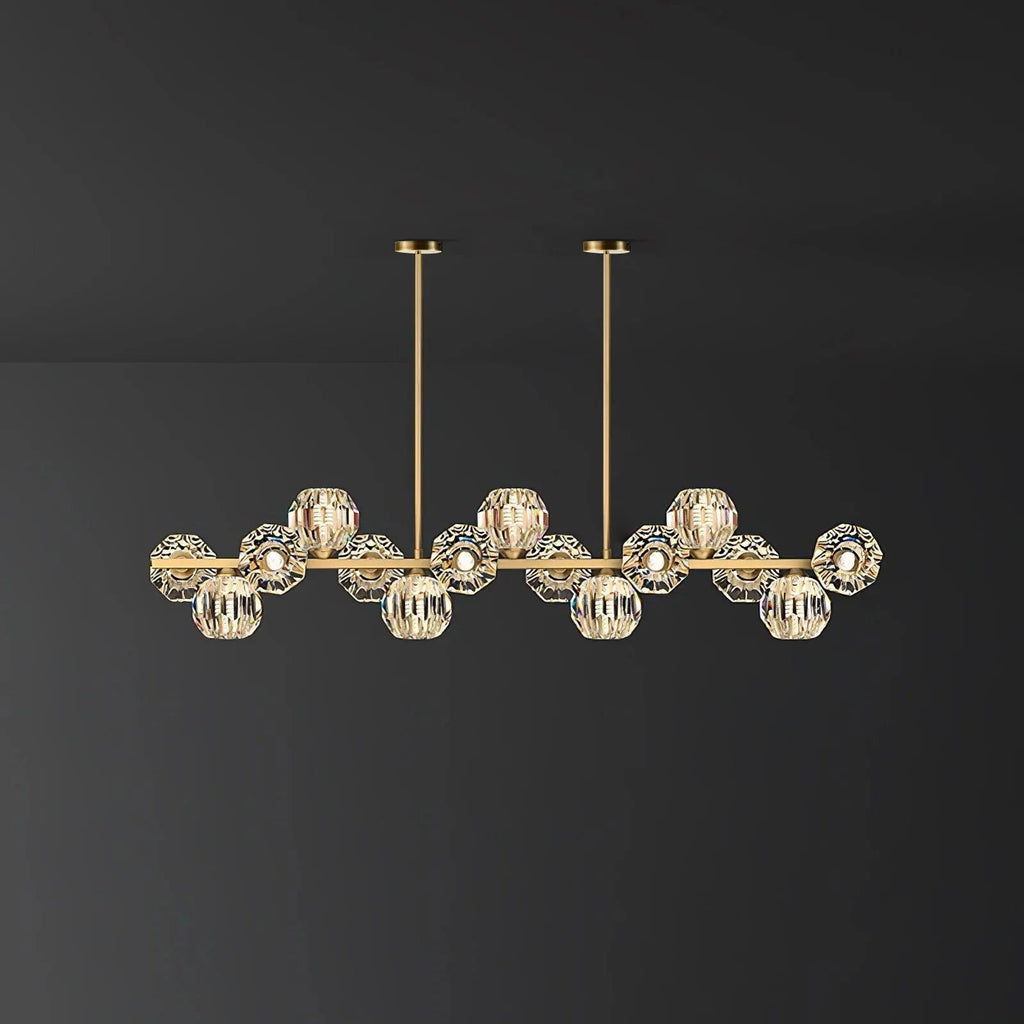 Vavynor Lustre Luxueux Boule Laiton Cristal Verre - Neutralighting