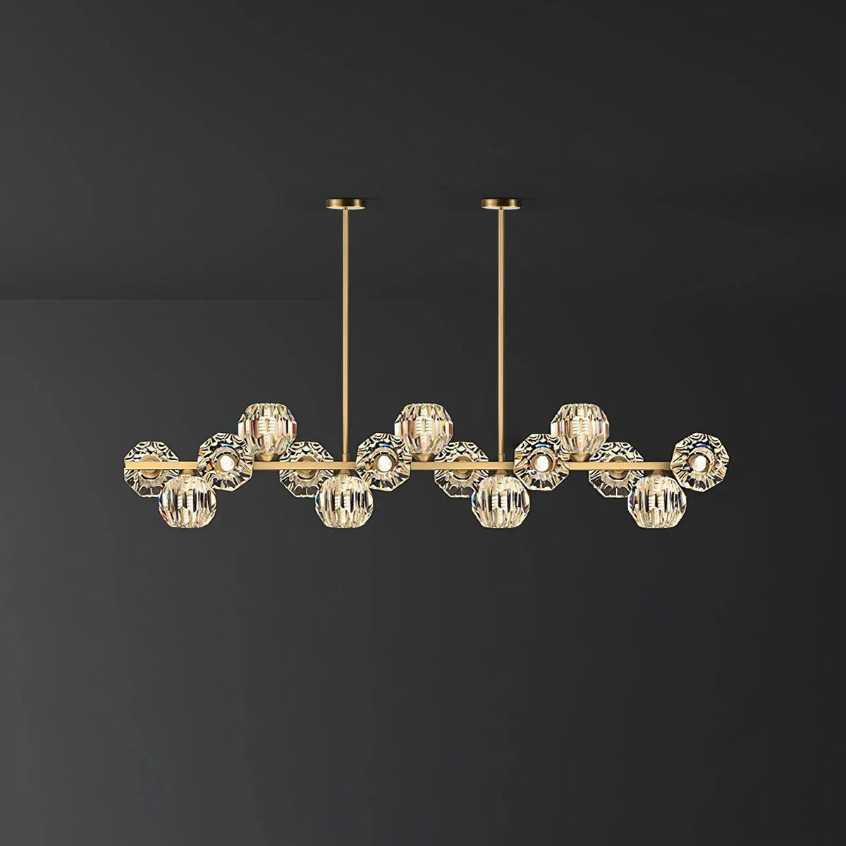 Vavynor Lustre Luxueux Boule Laiton Cristal Verre - Neutralighting