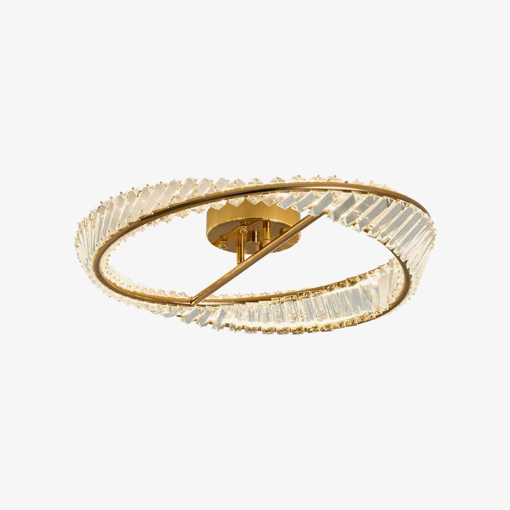 Lustra Plafonnier Anneaux en Cristal et Acier Inoxydable - Neutralighting