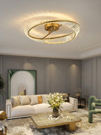 Lustra Plafonnier Anneaux en Cristal et Acier Inoxydable - Neutralighting