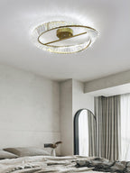 Lustra Plafonnier Anneaux en Cristal et Acier Inoxydable - Neutralighting