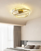 Lustra Plafonnier Anneaux en Cristal et Acier Inoxydable - Neutralighting