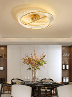 Lustra Plafonnier Anneaux en Cristal et Acier Inoxydable - Neutralighting