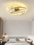 Lustra Plafonnier Anneaux en Cristal et Acier Inoxydable - Neutralighting
