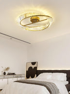 Lustra Plafonnier Anneaux en Cristal et Acier Inoxydable - Neutralighting