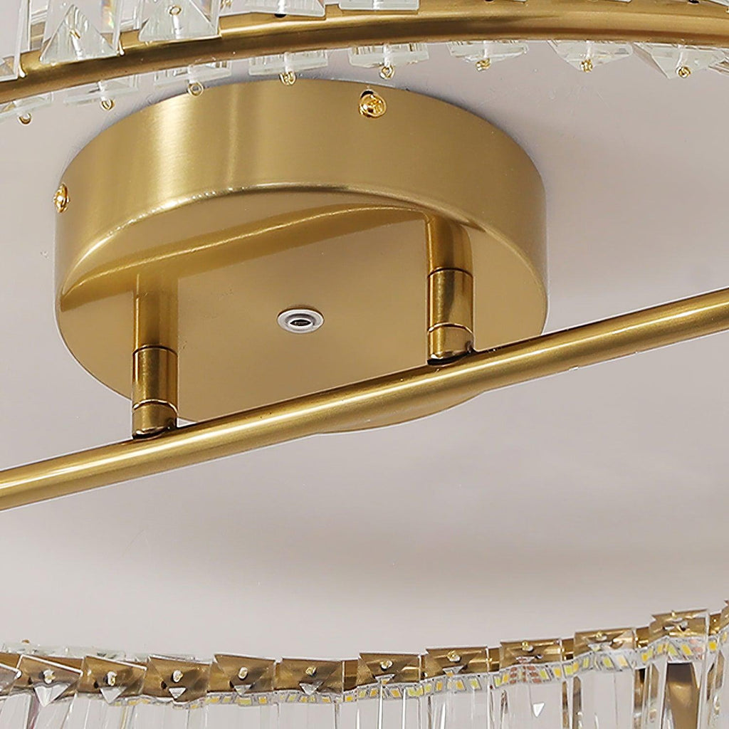 Lustra Plafonnier Anneaux en Cristal et Acier Inoxydable - Neutralighting