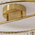 Lustra Plafonnier Anneaux en Cristal et Acier Inoxydable - Neutralighting