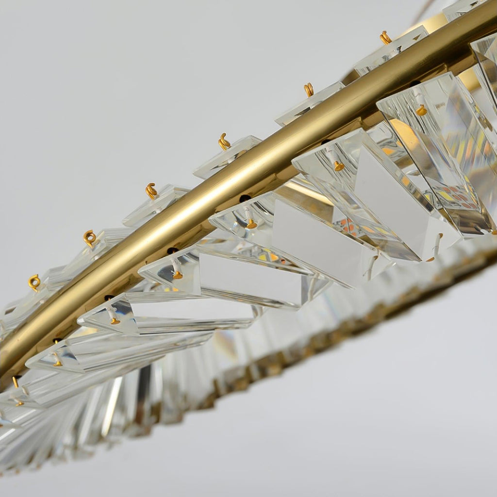 Lustra Plafonnier Anneaux en Cristal et Acier Inoxydable - Neutralighting