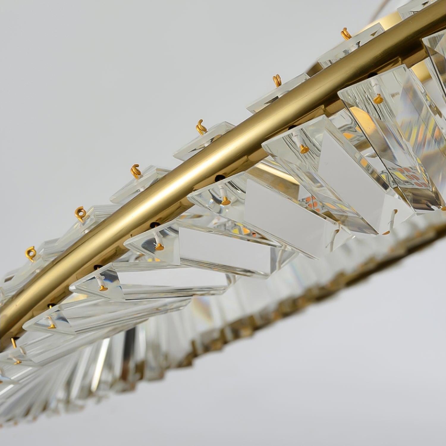 Lustra Plafonnier Anneaux en Cristal et Acier Inoxydable - Neutralighting