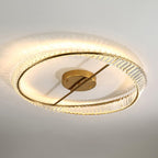 Lustra Plafonnier Anneaux en Cristal et Acier Inoxydable - Neutralighting