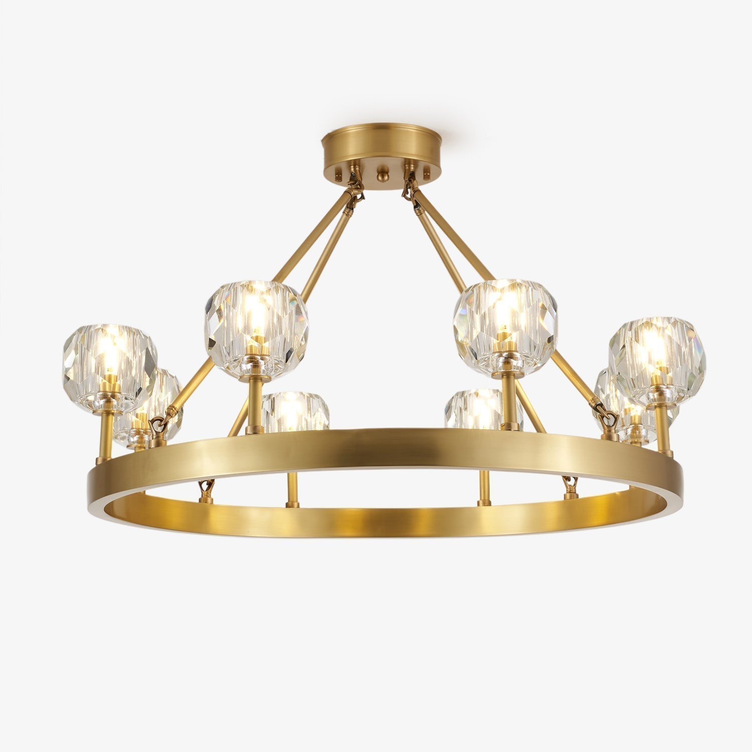 Syzorisra Chandelier Cristal Laiton Moderne - Neutralighting