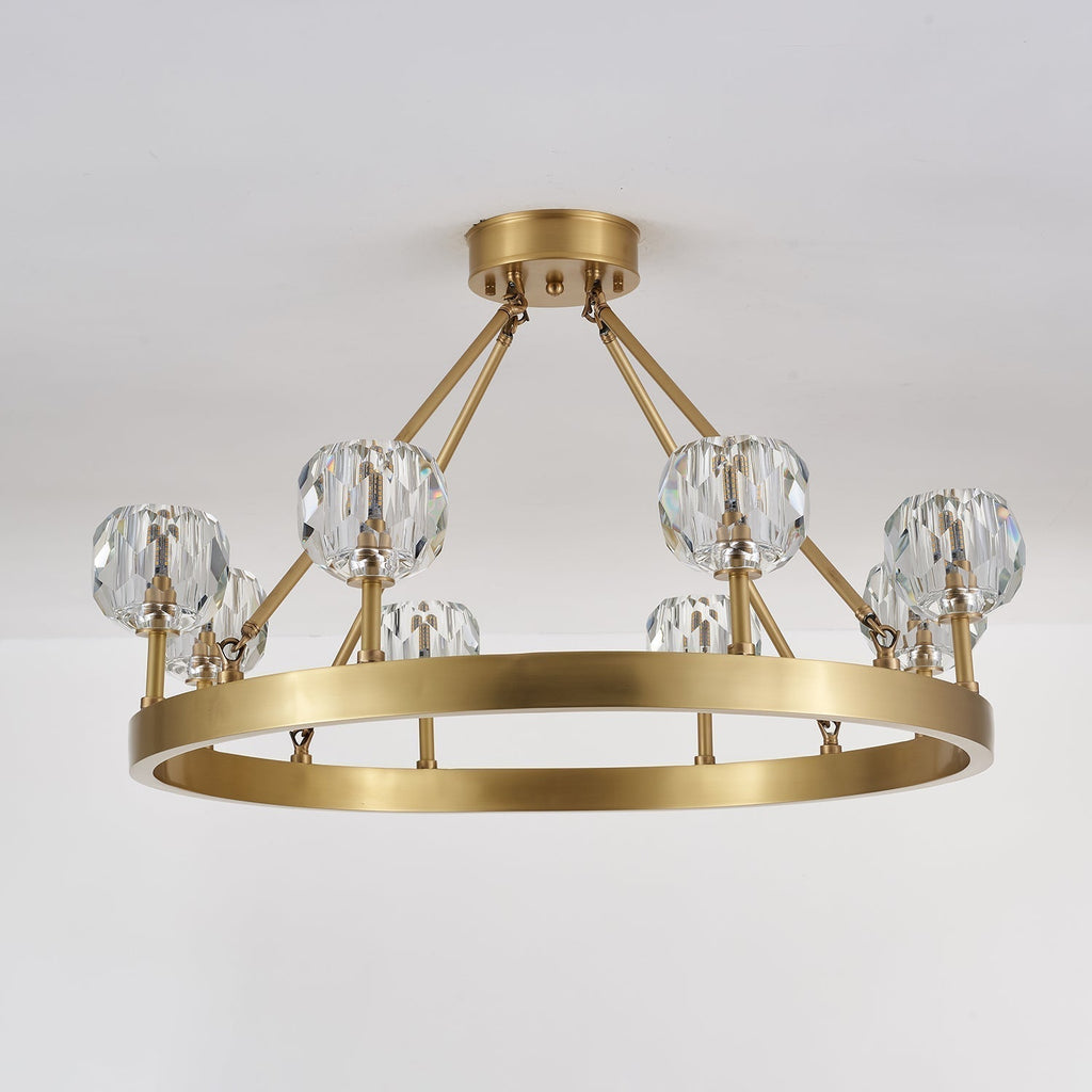 Syzorisra Chandelier Cristal Laiton Moderne - Neutralighting