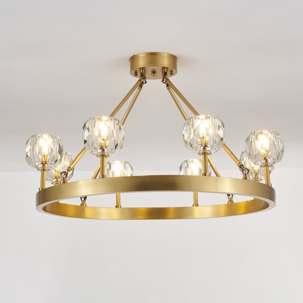 Syzorisra Chandelier Cristal Laiton Moderne - Neutralighting