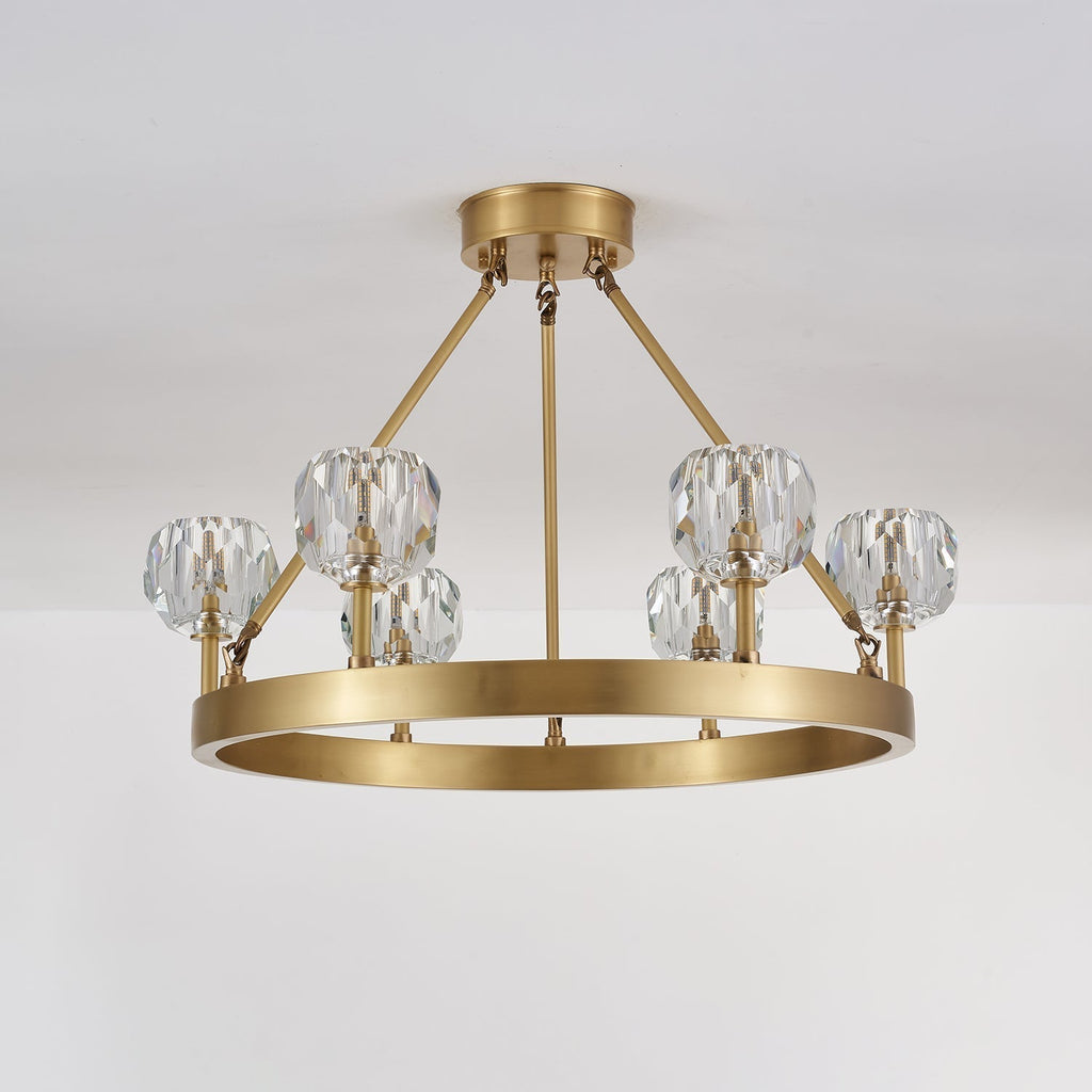 Syzorisra Chandelier Cristal Laiton Moderne - Neutralighting