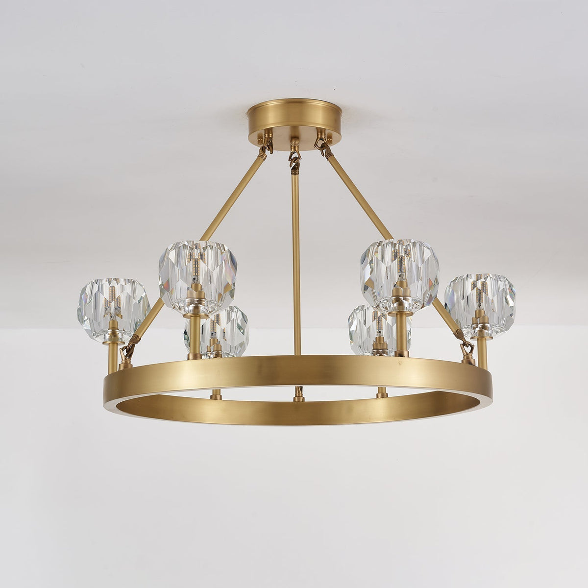 Syzorisra Chandelier Cristal Laiton Moderne - Neutralighting