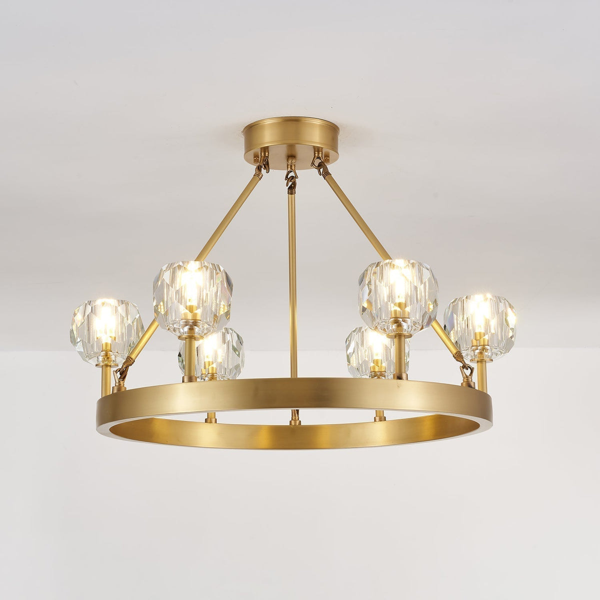 Syzorisra Chandelier Cristal Laiton Moderne - Neutralighting