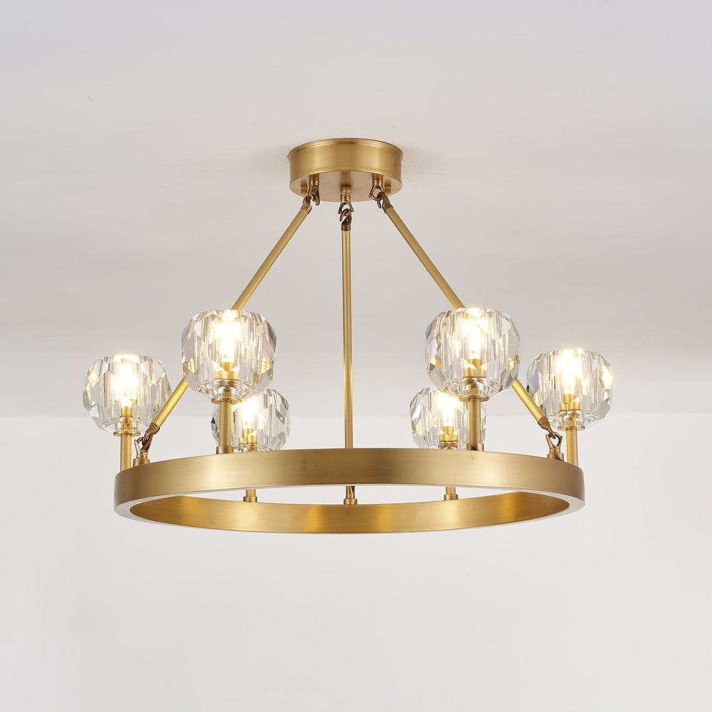 Syzorisra Chandelier Cristal Laiton Moderne - Neutralighting
