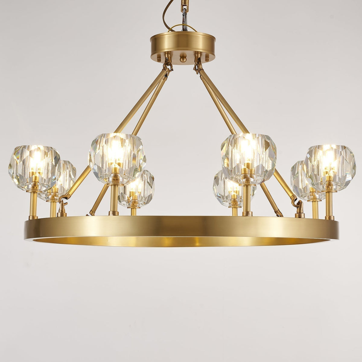 Syzorisra Chandelier Cristal Laiton Moderne - Neutralighting