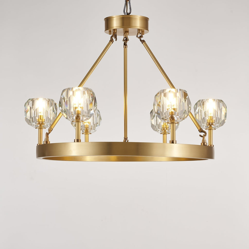 Syzorisra Chandelier Cristal Laiton Moderne - Neutralighting