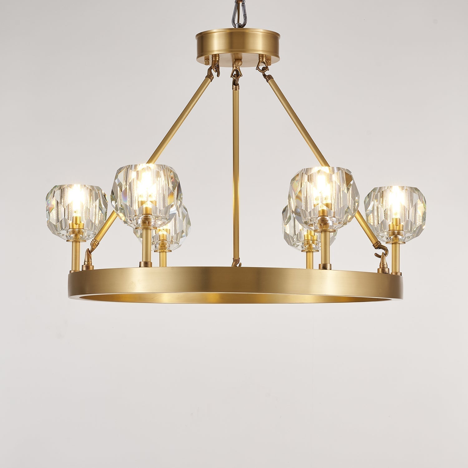Syzorisra Chandelier Cristal Laiton Moderne - Neutralighting