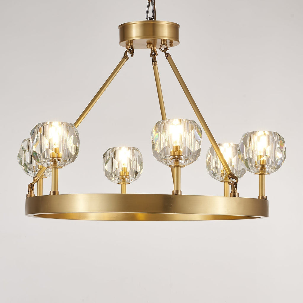 Syzorisra Chandelier Cristal Laiton Moderne - Neutralighting