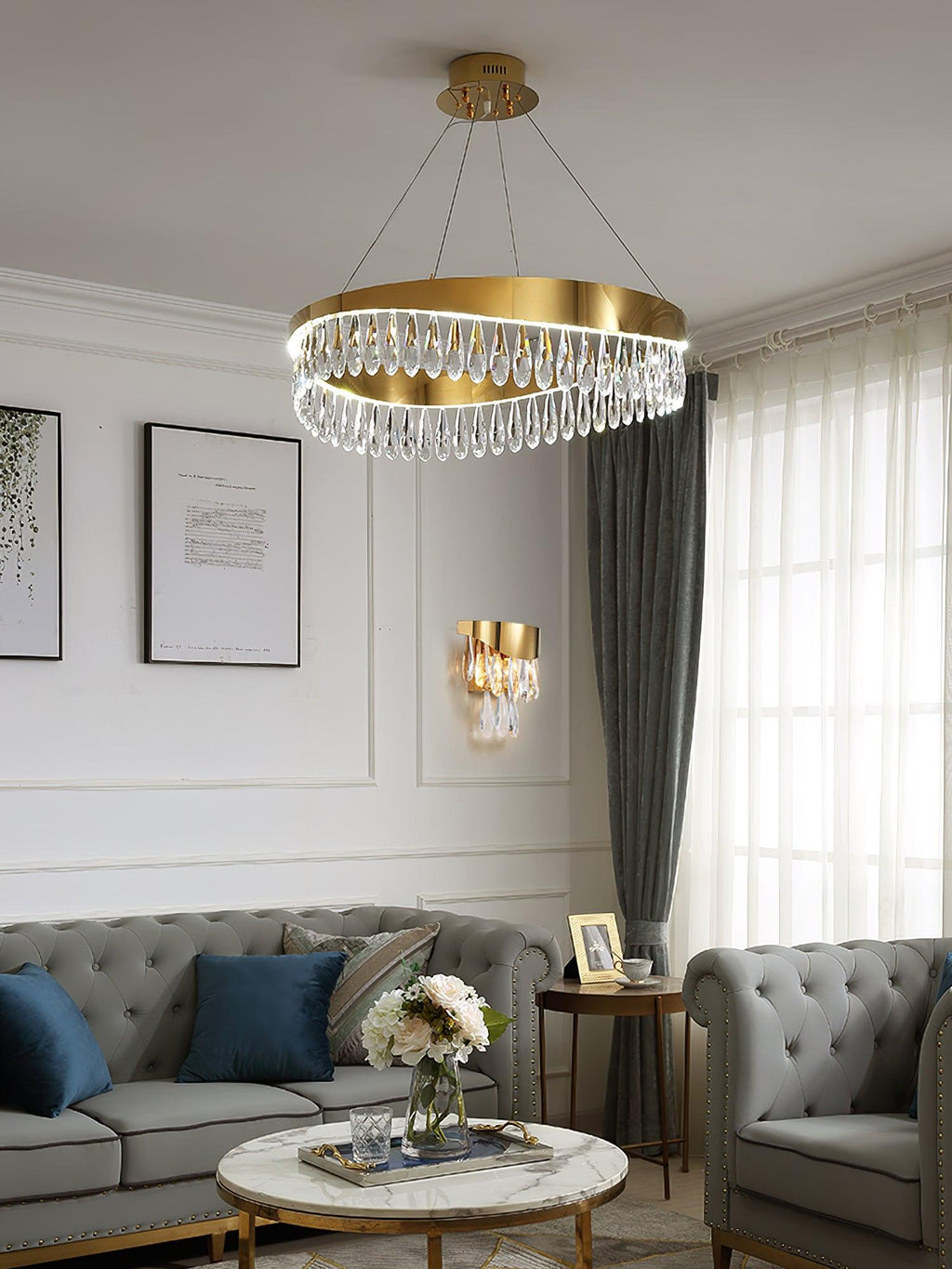 Lustra Chandelier Anneau en Cristal Poli - Neutralighting