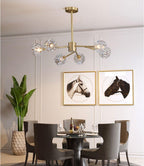 Lustra Suspension Lampe Boule en Cristal et Laiton en Grappe - Neutralighting