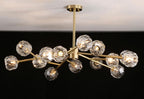 Lustra Suspension Lampe Boule en Cristal et Laiton en Grappe - Neutralighting