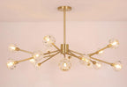 Lustra Suspension Lampe Boule en Cristal et Laiton en Grappe - Neutralighting