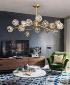 Lustra Suspension Lampe Boule en Cristal et Laiton en Grappe - Neutralighting