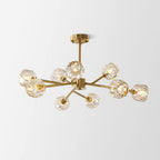 Lustra Suspension Lampe Boule en Cristal et Laiton en Grappe - Neutralighting