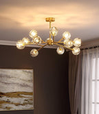 Lustra Suspension Lampe Boule en Cristal et Laiton en Grappe - Neutralighting