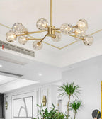 Lustra Suspension Lampe Boule en Cristal et Laiton en Grappe - Neutralighting