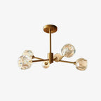 Lustra Suspension Lampe Boule en Cristal et Laiton en Grappe - Neutralighting