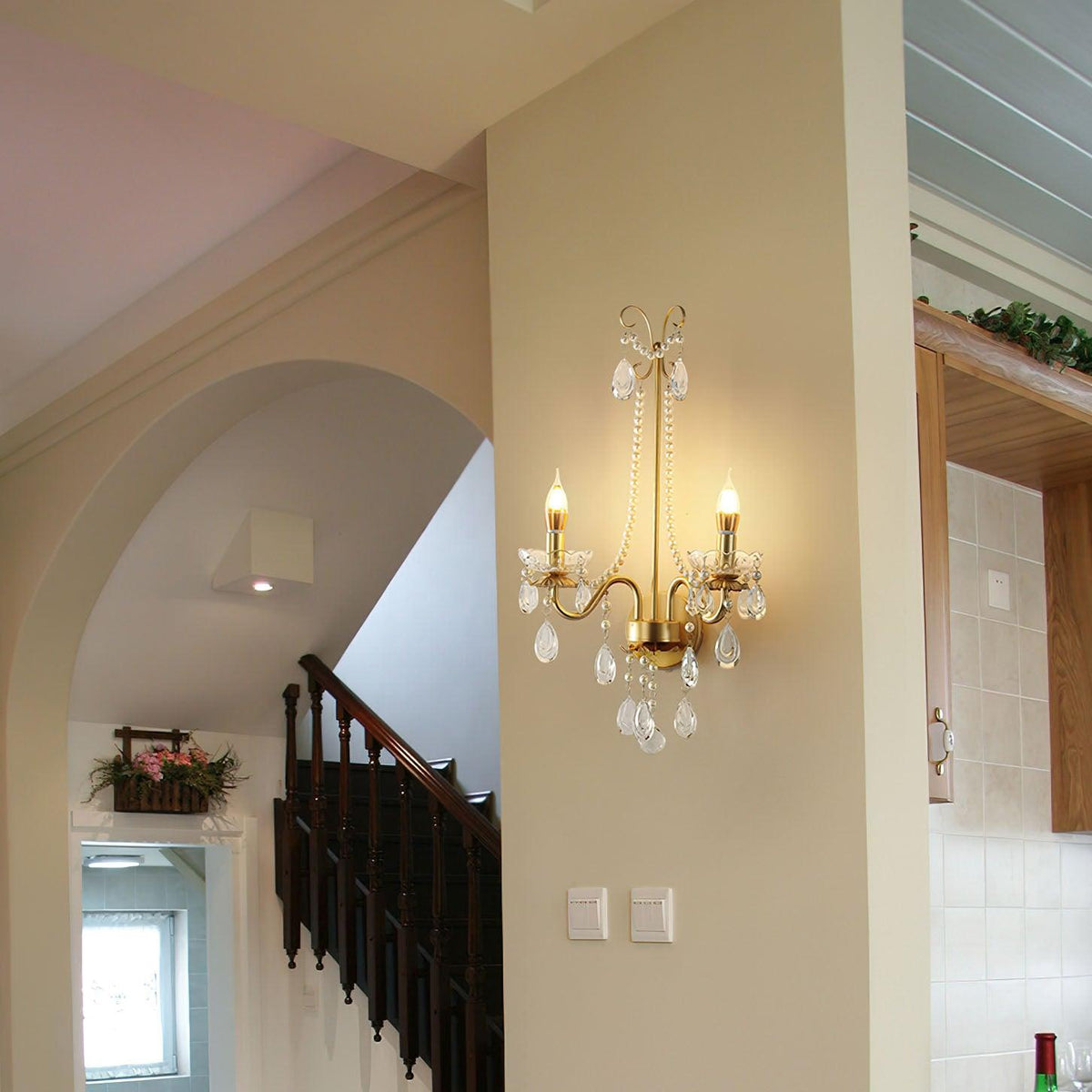 Nydoraris Applique Murale Cristal Chaîne de Perles Élégance - Neutralighting