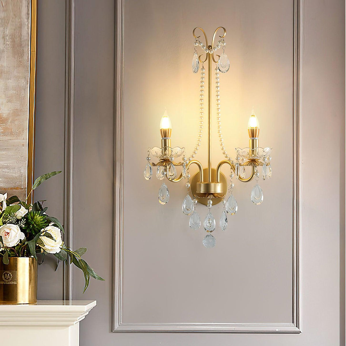 Nydoraris Applique Murale Cristal Chaîne de Perles Élégance - Neutralighting