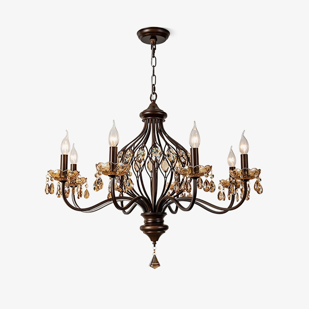 Enorel Chandelier en Bronze Vintage avec Cristaux - Neutralighting
