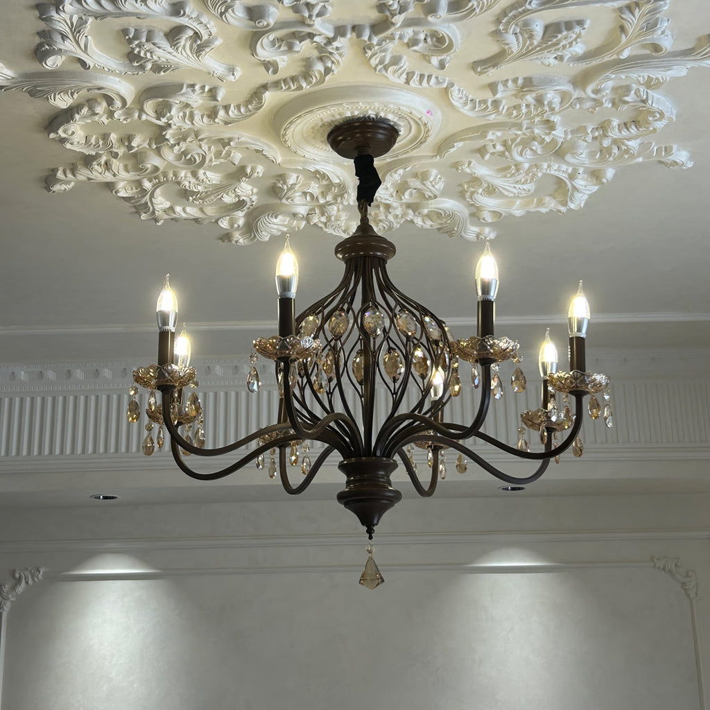 Enorel Chandelier en Bronze Vintage avec Cristaux - Neutralighting