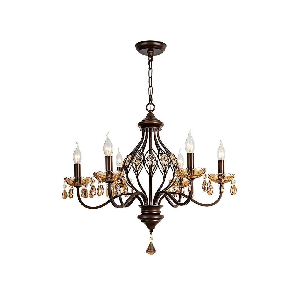 Enorel Chandelier en Bronze Vintage avec Cristaux - Neutralighting