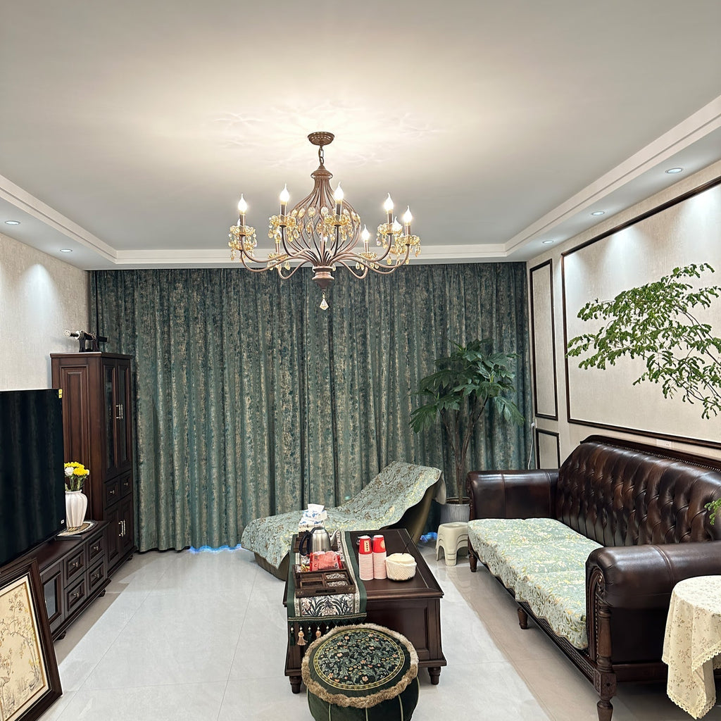 Enorel Chandelier en Bronze Vintage avec Cristaux - Neutralighting