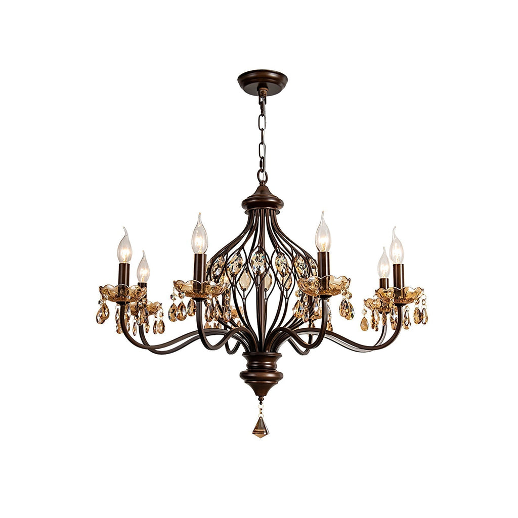 Enorel Chandelier en Bronze Vintage avec Cristaux - Neutralighting