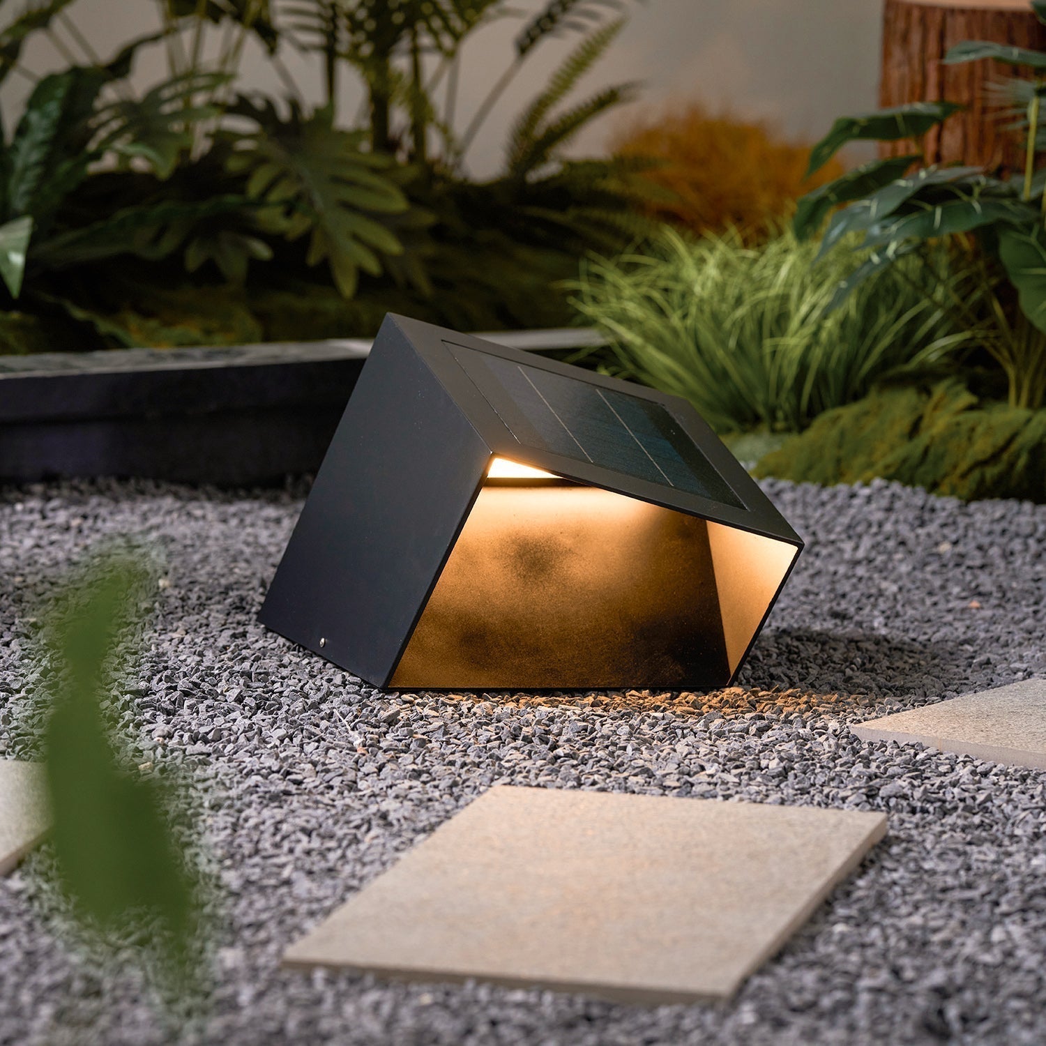 Evsore Lampe Solaire Extérieure Unique Cube Jardin - Neutralighting