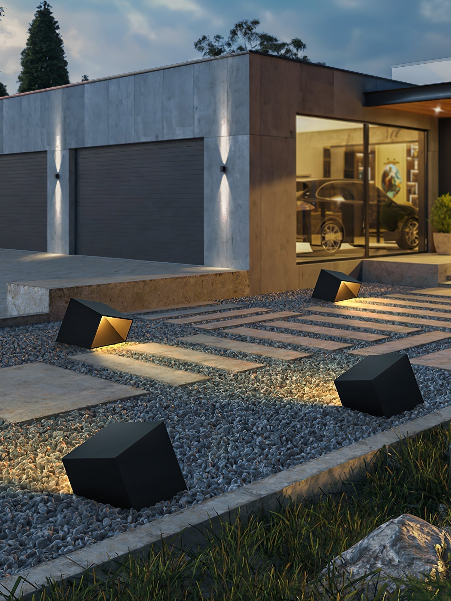 Evsore Lampe Solaire Extérieure Unique Cube Jardin - Neutralighting