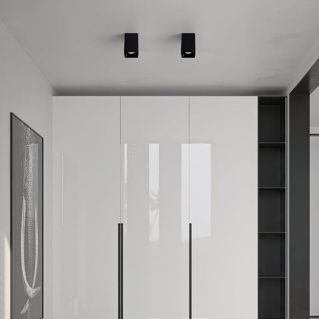Lustra Plafonnier Cube Carré Noir Projecteur - Neutralighting