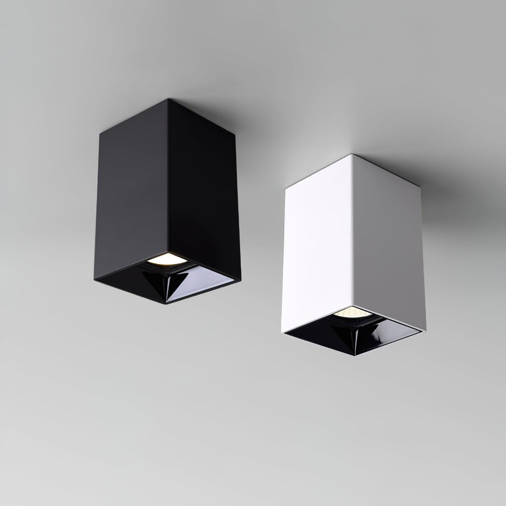Lustra Plafonnier Cube Carré Noir Projecteur - Neutralighting