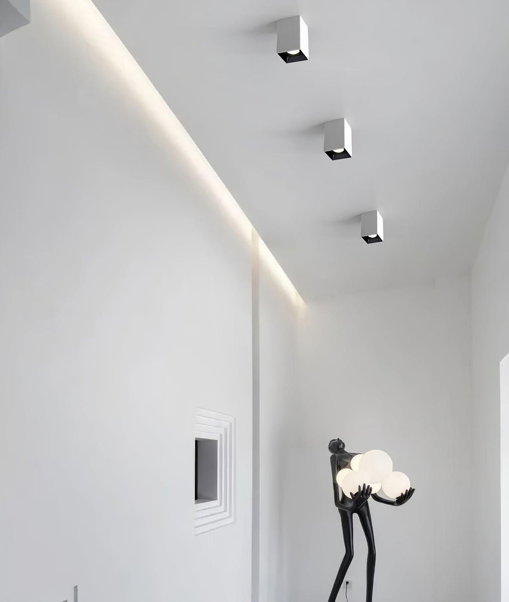 Lustra Plafonnier Cube Carré Noir Projecteur - Neutralighting