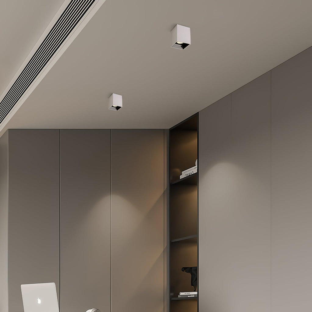 Lustra Plafonnier Cube Carré Noir Projecteur - Neutralighting
