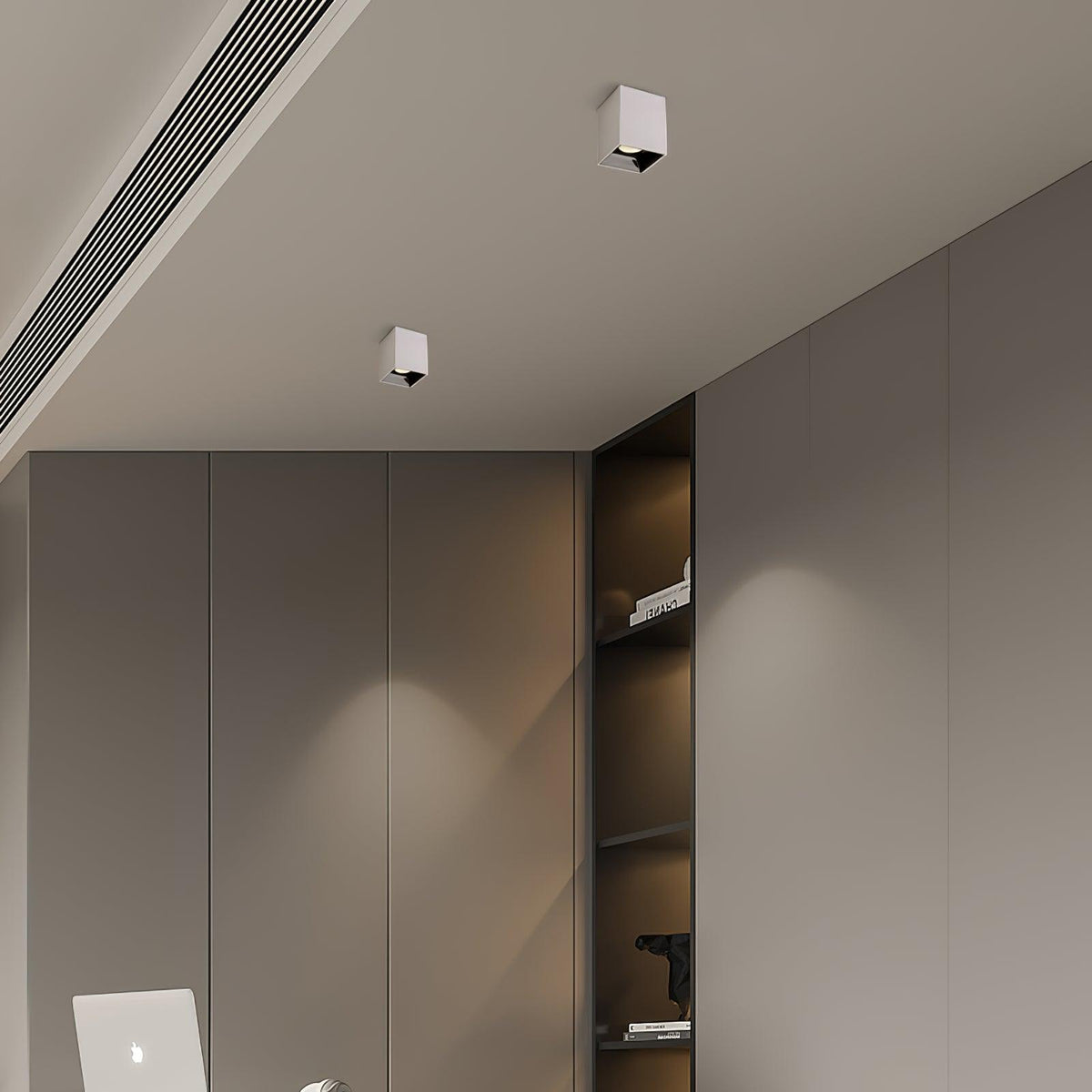 Lustra Plafonnier Cube Carré Noir Projecteur - Neutralighting