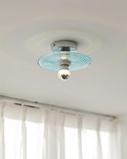 Curios Lumière de Plafond Spirale en verre Avec Base en Chrome - Neutralighting